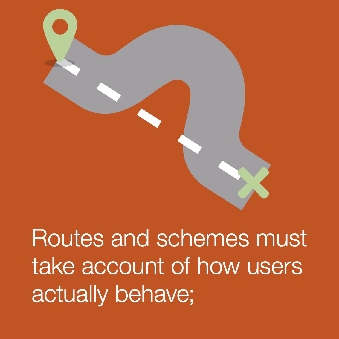 And other Key Design Principle from  @transportgovuk:"Routes and schemes must take account of how users actually behave."