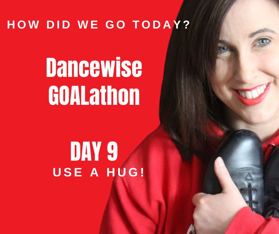 Dancewise's tweet image. Day 9 of the #DancewiseGOALathon is to use a hug!

If you're already in the Dancewisers Hug, share some of your GOALathon journey!  

Not in the Hug yet?  Message us and we will hook you UP! ❤️

Need a hand?  ed.gr/c055j ❤️
