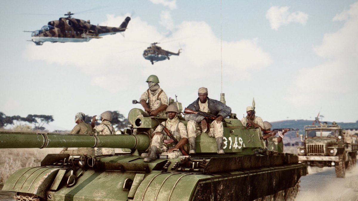 Victorfvt1's tweet photo. « Noisy and intimidating neighbor »
Molatian soldiers and their mounts in maneuver at the Afrenian border - Molatia (Isla Duala), 2019 #Arma3 #IslaDuala #Molatia https://t.co/PuyYzZYde9
