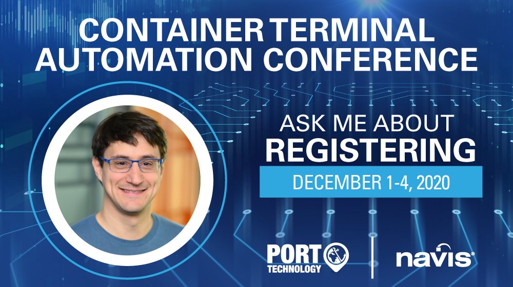KalerisOfficial's tweet photo. Are you at #CTAC2020 this week? Join Stephane Zampelli, Product Manager, Navis on Thursday for the #session, "Integration: How To #Integrate New #Automated #Solutions With Your Existing #TOS." Learn more: https://t.co/QrXImzohNr #CTAC #Automation #Conference https://t.co/zxeadxsxNx