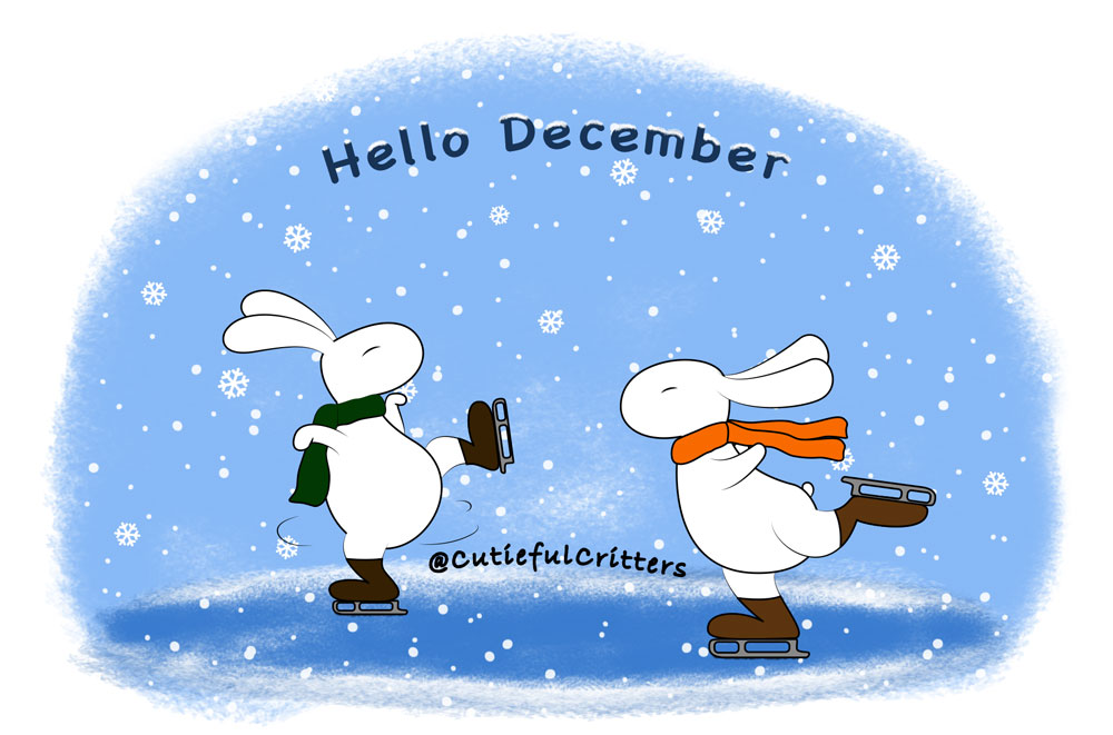 May December bring us peace, joy, blessings, love and hoppiness. ❄🐰💗🐰❄

#WelcomeDecember #winterisbeautiful #SpreadLove #SendLove  #lovingbunny #happybunny #bunnycomics #bunnycomic  #bunnylove  #BePositive #StayPositive #bunnylover #bunnyart #rabbitart #bunnyillustration