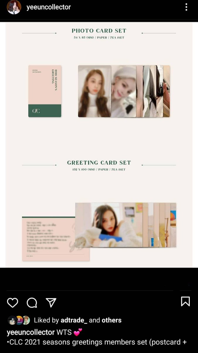 Kawthar48296229's tweet photo. Guys, check this out if you only want one member set and not the full seasons greeting!! 💕 @CUBECLC #CLC #clcselling #clcsale #clcwts https://t.co/IPcF368myK