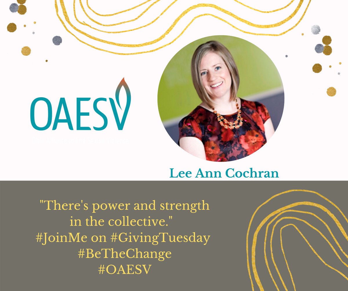 OhioAllianceESV's tweet photo. Thank you, Lee Ann, for your support! Will you join our board members this #GivingTuesday & donate to our Survivor Legal Services Fund? This could mean a path to justice for a survivor of sexual violence!
"There's power & strength in the collective." #JoinMe #BeTheChange #OAESV https://t.co/AYilYLwzt5