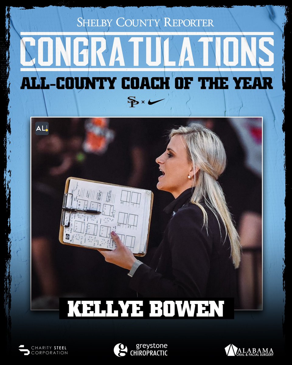JAGVBALL's tweet photo. Congratulations to our head coach Kellye Bowen for being named Shelby County Coach of the Year! #GOJAGS @spainparkath @hoovercityschools https://t.co/GiU87Y4bYC