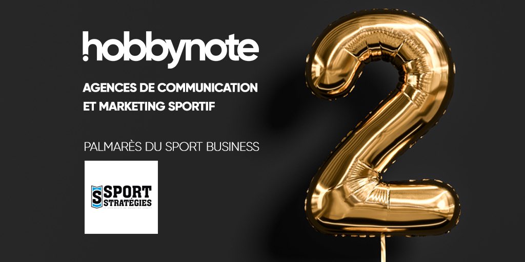 hobbynote (@hobbynotefrance) on Twitter photo Merci à <a href="/SportStrategies/">Sport Stratégies</a> et bien sûr aux membres du jury pour ce classement des agences de #communication et #marketing sportif.
Nous sommes très fiers d’être sur la seconde marche du podium et de participer à faire briller toutes les couleurs du #sport. Merci à <a href="/SportStrategies/">Sport Stratégies</a> et bien sûr aux membres du jury pour ce classement des agences de #communication et #marketing sportif.
Nous sommes très fiers d’être sur la seconde marche du podium et de participer à faire briller toutes les couleurs du #sport.