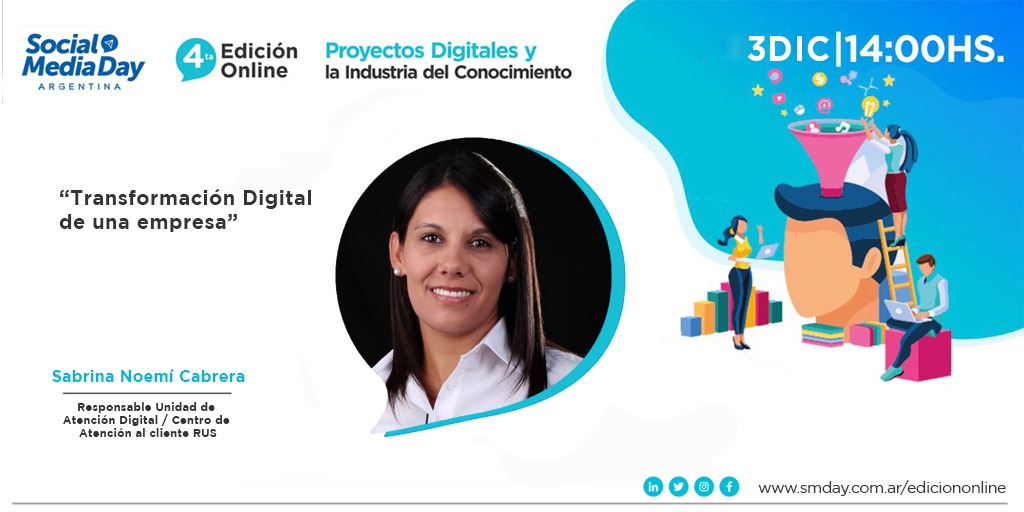 Digitalinterac's tweet photo. Este jueves 3/12, los chicos de 
@ruseguros, Andrés Fiorotto y Sabrina Cabrera, darán un charla sobre “Transformación Digital de una empresa”.
#SMDayAr https://t.co/Hpr0OEYcmJ