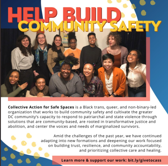 If you care about DC streets being safe for marginalized genders then go ahead and start dropping coin to  @SafeSpacesDC who challenge the status quo on the daily & are doing the work of making DC safer from the bars, to the streets, to the metro.  http://collectiveactiondc.org/donate&nbsp;