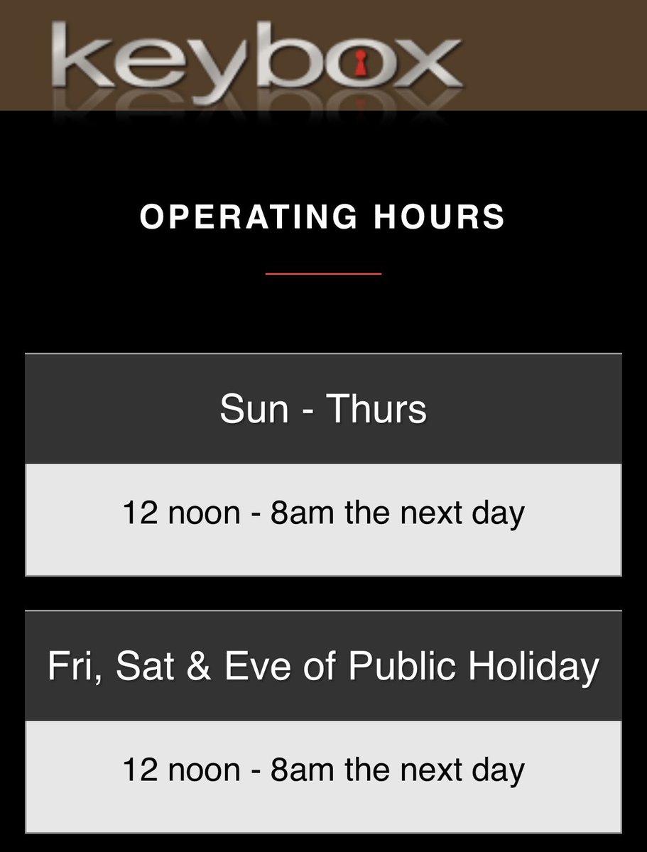 keyboxclub's tweet photo. Our operating hours: https://t.co/IFnBO2eGv8