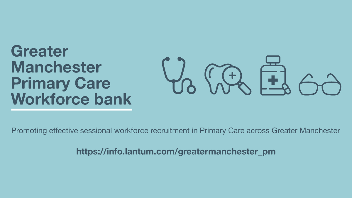 PrimaryCareGM's tweet photo. Does your general practice need help & support from sessional staff? Learn about how #GMworkforce bank can help https://t.co/5mS9LDYIm8 & subscribe to our newsletter for future updates https://t.co/7xx3VkkZtz @DrAliLea @roylepryor @gillylee @GM_HSC @greatermcr @GPExcellenceGM https://t.co/LbWpxJyV85