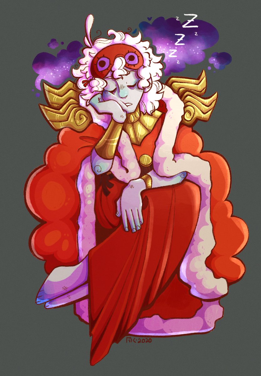 iguanodoo's tweet image. I predictably am obsessed with Hades version of Hypnos ☁️💤