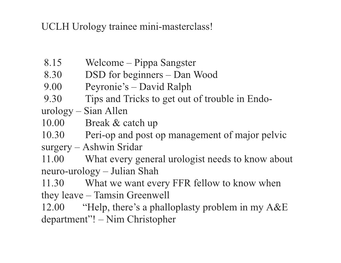 Pippa Sangster (@pippa_sangster) on Twitter photo Urology UK trainees....fancy a morning of relaxed,expert led <a href="/uclh/">UCLH</a> teaching this Friday 4th Dec? DM me if you’d like to join 8.15 am - 12.30 <a href="/BURSTurology/">BURST Urology</a> <a href="/BSoT_UK/">BSoT</a> <a href="/westmidsurol/">WestMidsUrol</a> <a href="/KssURG/">KSS Urol Reg Group</a> <a href="/NE_Urol/">North of England Urology Society</a> <a href="/acesridhar/">Ashwin Sridhar</a> <a href="/EndoLuminalEndo/">Daron Smith</a> <a href="/drdanwood/">Dan Wood</a> <a href="/veerukasi/">Veeru Kasi</a> Urology UK trainees....fancy a morning of relaxed,expert led <a href="/uclh/">UCLH</a> teaching this Friday 4th Dec? DM me if you’d like to join 8.15 am - 12.30 <a href="/BURSTurology/">BURST Urology</a> <a href="/BSoT_UK/">BSoT</a> <a href="/westmidsurol/">WestMidsUrol</a> <a href="/KssURG/">KSS Urol Reg Group</a> <a href="/NE_Urol/">North of England Urology Society</a> <a href="/acesridhar/">Ashwin Sridhar</a> <a href="/EndoLuminalEndo/">Daron Smith</a> <a href="/drdanwood/">Dan Wood</a> <a href="/veerukasi/">Veeru Kasi</a>