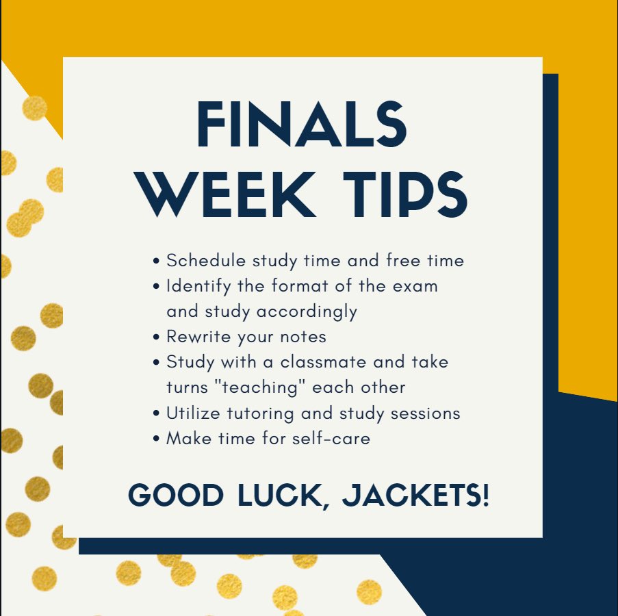 Good luck with finals this week! You’ve got this!