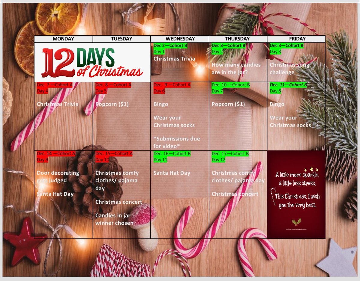JP2Council's tweet photo. 🎅🎄During the 12 days of Christmas Student Council gave to me....🧑‍🎄⛄️ https://t.co/eNJQQEeb1n
