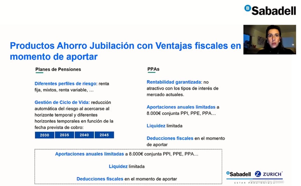 BancoSabadell's tweet photo. #SabadellSeguros | Esther Pichardo dir Ahorro y Pensiones 
@BancoSabadell: "Puedes aprovechar las ventajas fiscales que ofrecen algunos productos financieros en el momento de realizar aportaciones o en el momento de recuperar los ahorros" https://t.co/OAksb42xap #EstarDondeEstés https://t.co/t5LDdYzjfR