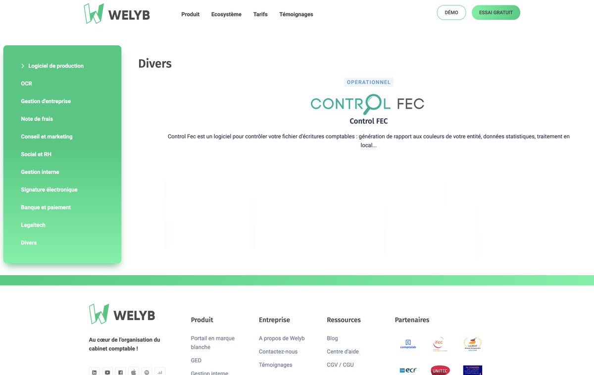 ControlFec's tweet image. Control Fec est désormais présent sur la marketplace de Welyb
welyb.fr/ecosysteme
 
Welyb propose une solution collaborative et intelligente au service des cabinets d’expertise comptable @welyb

#expertcomptable #digital #solutionscomptables