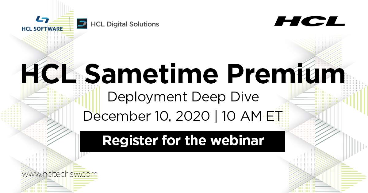 HCLDigital's tweet image. A golden opportunity 🪙!

Don't miss your chance to learn how easy it is to install and deploy HCL Sametime Premium.

hclsw.co/zjiyyh #webinar #secureteamwork