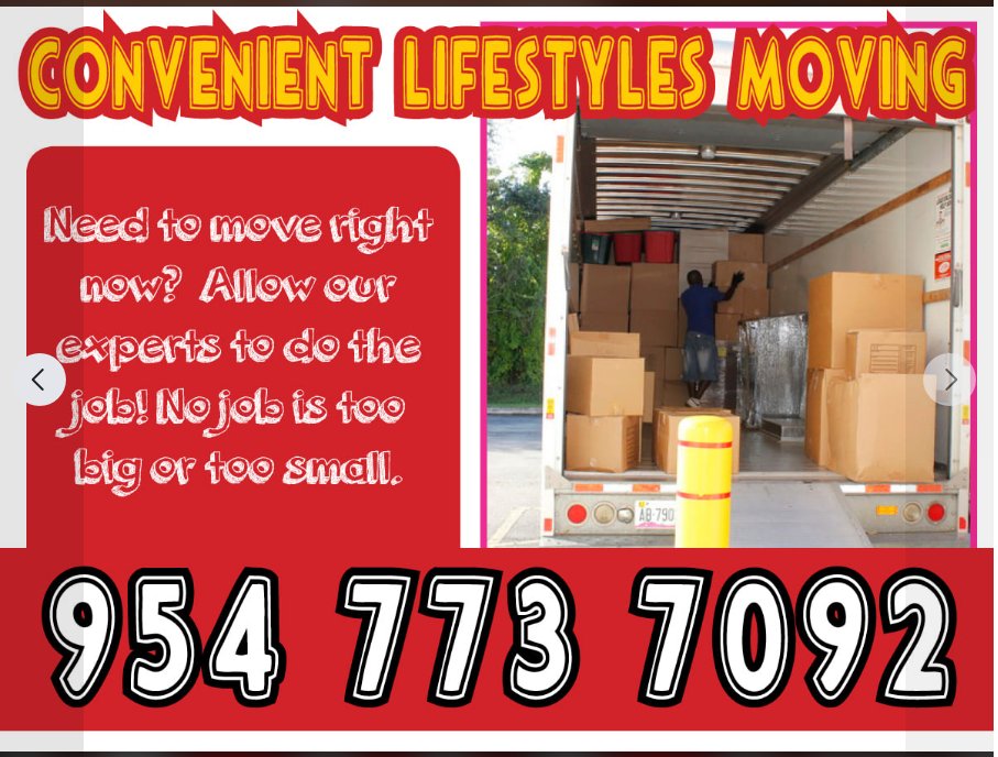 ConvenientLMD's tweet image. Free estimates – no hidden fees –
Give us a call for a #Free estimate 
 #Localmovers #Longdistancemovers #FloridaMovers #ProfessionalMovers #MovingSpecialist #Wearelicensedandinsured 
#Disassemble #Reassemble#Localmoves #Longdistancemoves 
convenientlifestylesmoving.com
