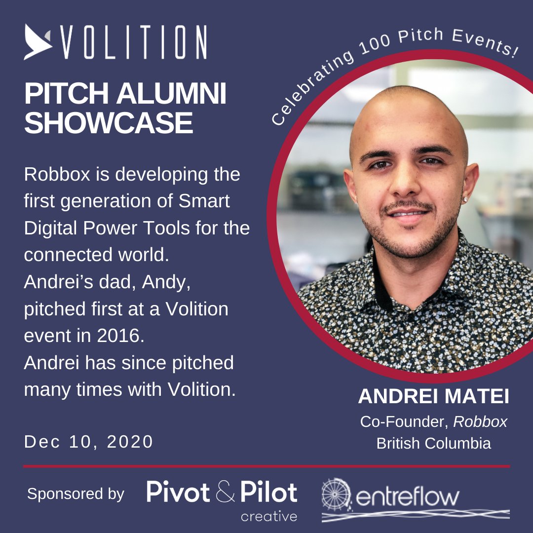 thisisvolition's tweet photo. Meet our third pitcher for our Pitch Alumni Showcase on December 10 ➡️ Andrei Matei, Co-Founder @RobboxTools 

We'd love to see you there &amp; celebrate with us! 🎉

Register to attend this FREE event: https://t.co/gnQdJsCC3v

 #Volition100
Sponsored by @pivotandpilot @entreflow https://t.co/SaABIJ4rcD