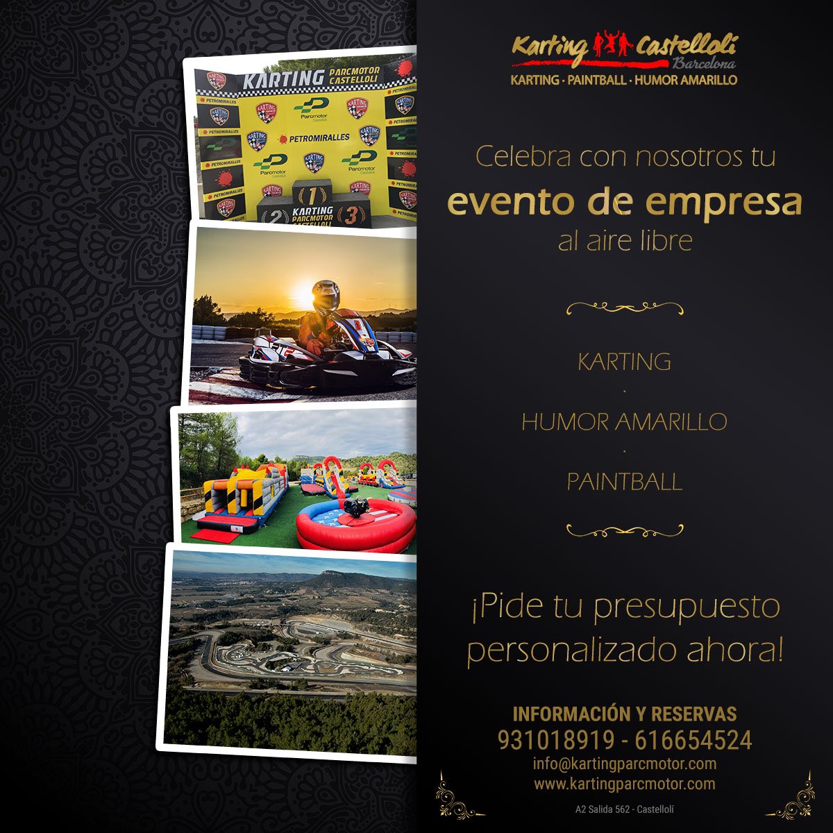 Diciembre Especial Empresas
Este año somos el mejor substituto de la comida de empresa!!
•Karting
•Paintball
•Humor Amarillo
#eventoempresa #kartingempresas #paintball #humoramarillo
