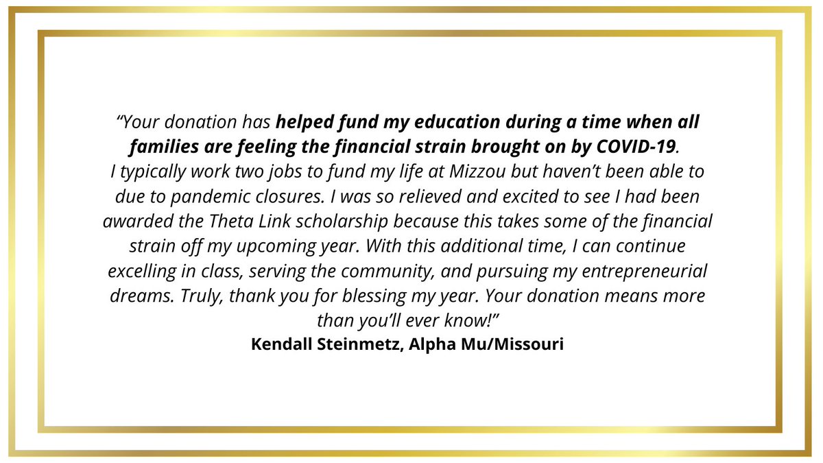 Thank you to Kendall Steinmetz of <a href="/MizzouTheta/">K A Θ  ☆  M I Z Z O U</a> for putting words to an experience felt by so many during this challenging time. Visit givetoTheta.org to support amazing Thetas like Kendall on this #GivingTuesday.