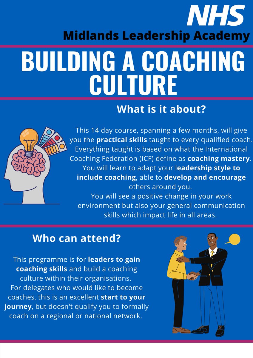 NHSMidsLLL's tweet image. This afternoon is the start of our newest intervention Building a Coaching Culture!🎉 
Facilitated by @3DCoaching our #leaders will be learning how to informally #coach colleagues and staff to build a #culture of coaching conversations. 🙌
📊We can't wait to see the results!✅