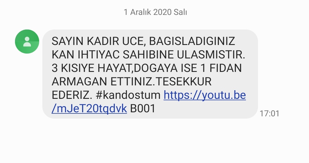 Teşekkürler @kızılay