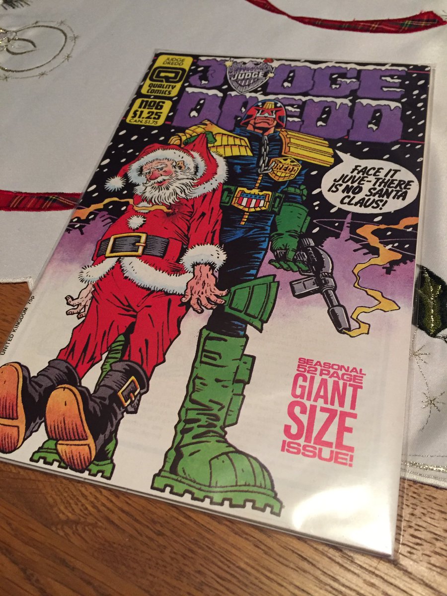 Christmas Comics Day 01 - JUDGE DREDD #6 - reprints several classic festive Dredd stories. Art by mike McMahon, Carlos Ezquerra, Steve Dillon