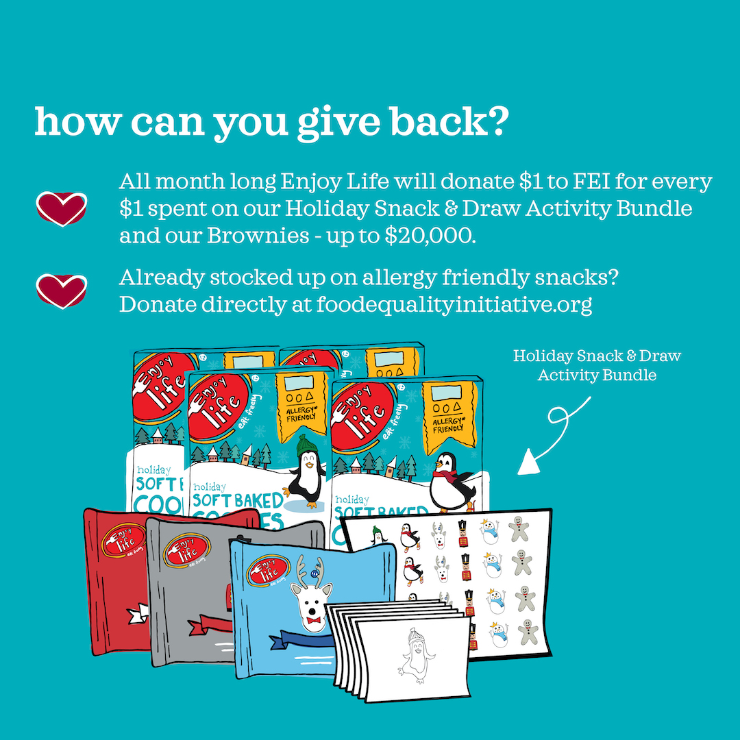 enjoylifefoods's tweet photo. Join us in supporting @FoodEquality this Giving Tuesday &amp; all December! For every $1 spent on our Holiday Snack &amp; Draw Activity Bundle and/or Sample Brownies, we will donate $1 to FEI up to a $20,000 total donation. 

FEI: https://t.co/DirdKj6kgw 
BUNDLE: https://t.co/dzAMxj3JVN https://t.co/g8QQMNPBBT