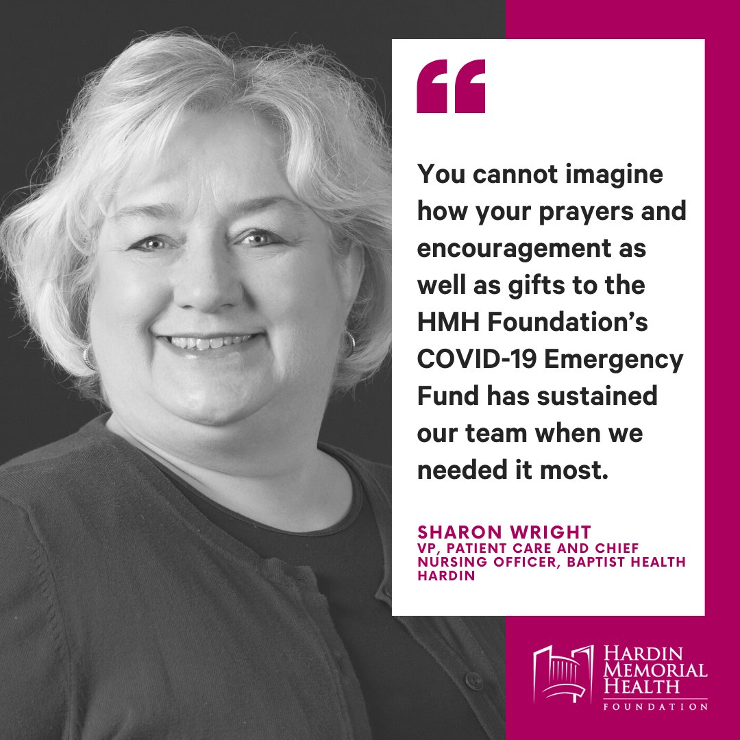 You cannot imagine what your prayers and support have meant to Baptist Health Hardin staff over the last eight months. We cannot say thank you enough, but the need is still great. Please consider making a donation to the HMHF COVID-19 Emergency Fund: buff.ly/39iqMeu