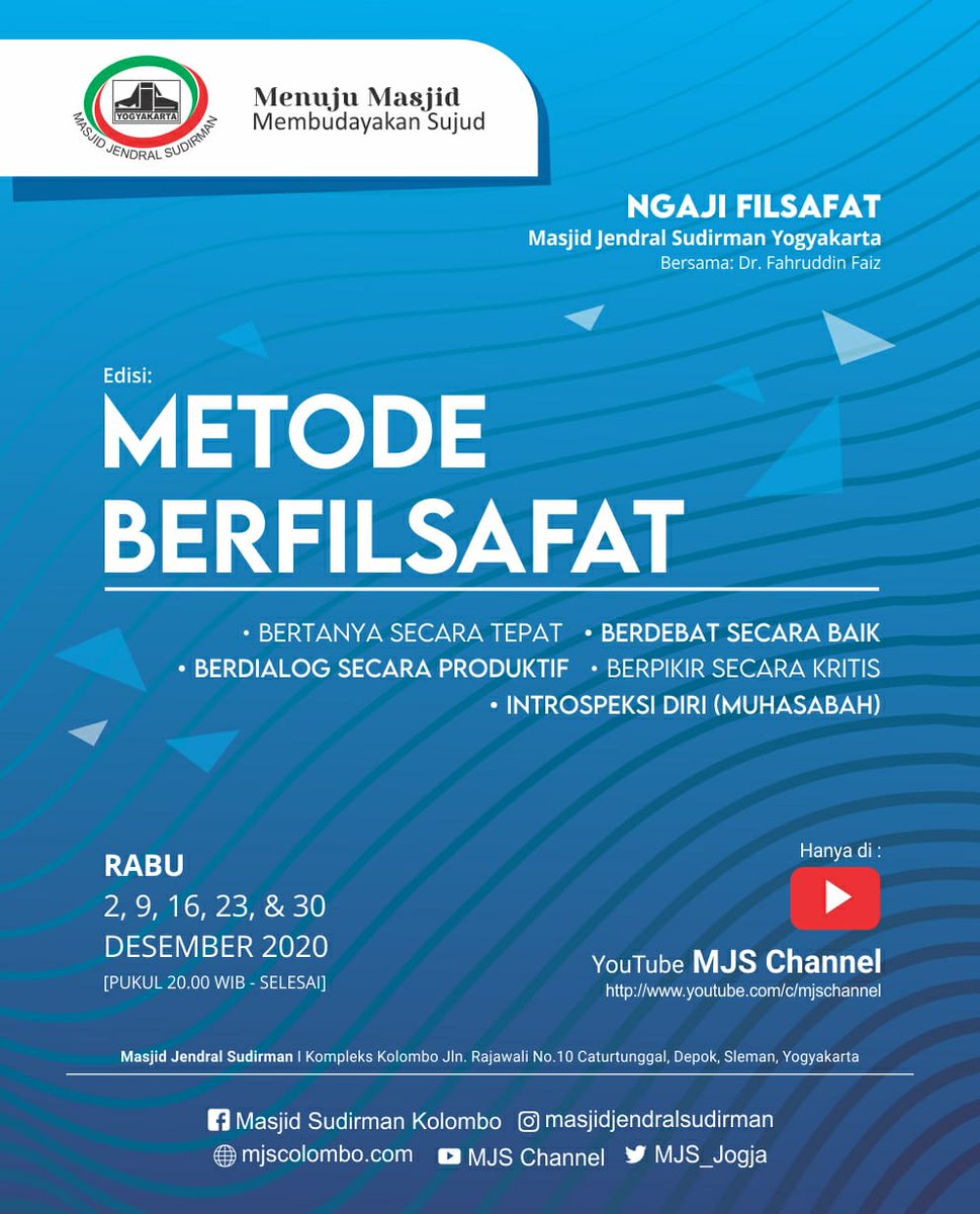 MJS_Jogja's tweet image. Mengingatkan kembali, bahwa bulan ini sesi tema ngaji sudah ganti. Bagus sih, tapi sepertinya membuat agak pening, hehe. Kata Pak Faiz, &quot;Gpp, sekali-sekali santai, sekali-sekali dibuat mikir yang agak berat&quot;.

#MenujuMasjid 
#MembudayakanSujud 
#NgajiFilsafat