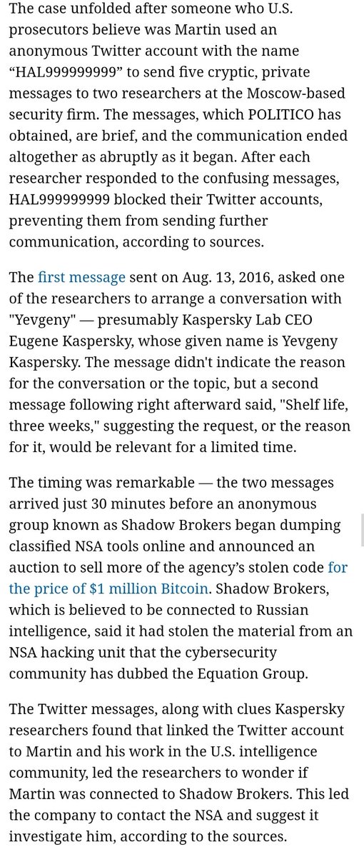 7/ What needs to be investigated is that the day after G2 releases the DCCC docs, on August 13, 2016, "Phil" is at a Trump rally in CT, TSB's first publication occurs, and  @hal_999999999 starts DMing Kaspersky. All a coincidence? Did Phil frame Hal?  https://www.politico.com/story/2019/01/09/russia-kaspersky-lab-nsa-cybersecurity-1089131
