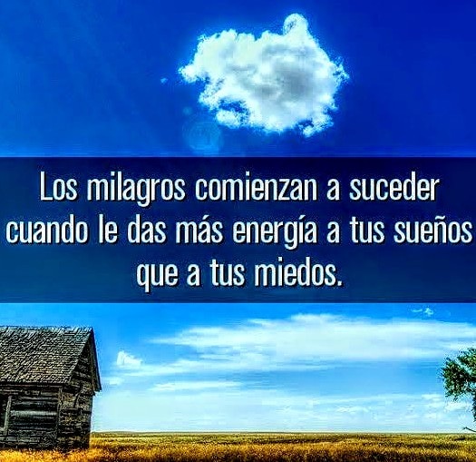 Los milagros comienzan a suceder cuando le das más energía 
a tus sueños 
que a tus miedos.

#CancerFighter 
#CancerWarrior 

#CancerDeMamaSurvivor