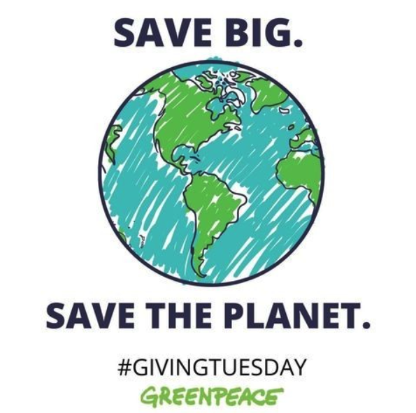 Greenpeace's tweet photo. #GivingTuesday isn’t about harming the planet by buying more stuff we don’t need. It’s about giving to good causes and supporting the things that really matter.
Join us: https://t.co/6ZlYBHxHlU https://t.co/7lWzPXpP5e