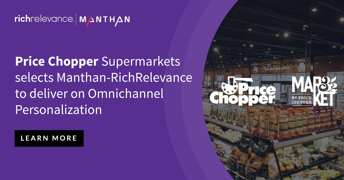 "We're excited to announce the partnership and the comprehensive capabilities of the platform to help us execute our strategic vision with speed" - Glen Bradley, Price Chopper Supermarket/Market 32's Group Vice President of Marketing.

Learn more - richrelevance.com/2020/12/01/pri…