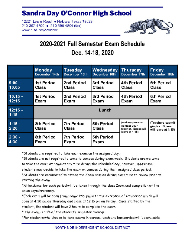OC_Counseling's tweet photo. Panthers, take a look at the Fall Semester Exam Schedule! https://t.co/pOdwxeuqm9