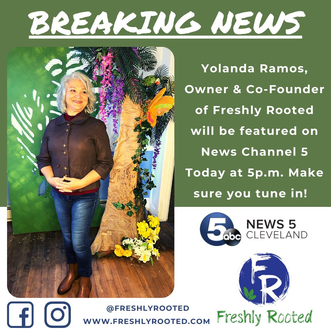 freshly_rooted's tweet photo. Tune in today at 5pm @WEWS 
for Yolanda Ramos Owner &amp; Co-Founder of Freshly Rooted, Cover Story! https://t.co/XC9eRmgP7x