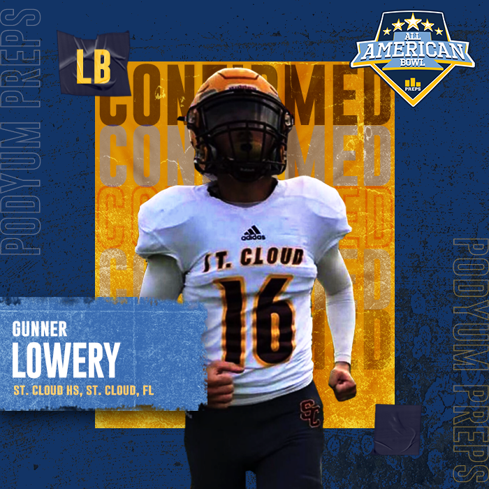 PP_All_American's tweet photo. 𝗖𝗢𝗡𝗙𝗜𝗥𝗠𝗘𝗗 🚨

Linebacker @gunner_lowery of St. Cloud High will be showcasing his skills at the 2020 Podyum Preps All-American Bowl! See you in Ft. Lauderdale!

#EarnYourLevel #bePREPared #AllAmericanBowl #FTLauderdale #PodyumPreps #HSFootball #GetRecruited https://t.co/H4BoPnbXdr