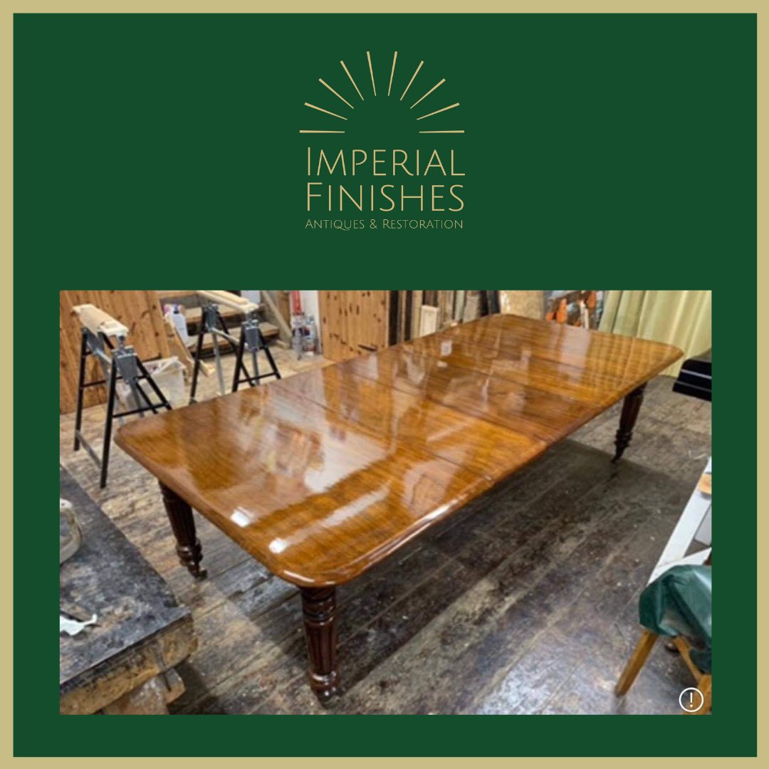 We think this could be the shiniest Table in Somerset? #frenchpolish #furniturerestoration #Somerset #AntiqueRestoration