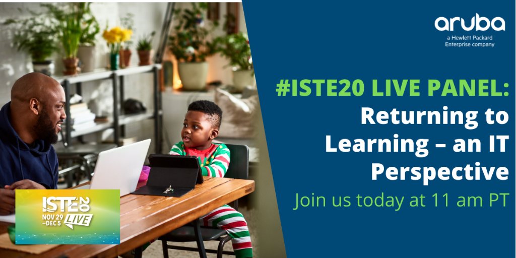 [LIVE PANEL] Zoom into a great discussion with Aruba and a panel of K12 IT leaders for a discussion on lessons learned in school districts around the country. hpe.to/6010HKZ1y #ISTE20