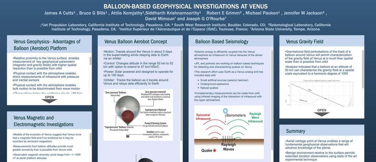 7/ Now to science! Jim Cutts leads a poster on geophysical investigations from a balloon platform on Venus (seismology, magnetization, and more).  #AGU2020 …https://agu2020fallmeeting-agu.ipostersessions.com/?s=AB-17-ED-71-C9-52-27-C4-4B-B1-C0-1F-05-63-8E-AE