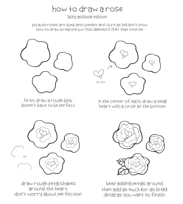 How to draw roses when you really can't be damned to draw a rose. <3 