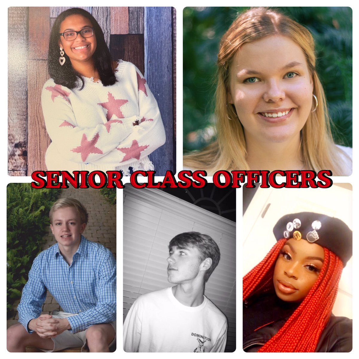 PageHighSCA's tweet image. Here’s to our new Senior Class Officers! 🥳
Jessica Evans: President 
Emma Rodden: Vice President 
Flinn Hering: Secretary 
Cambell Pfister: Treasurer 
Peyton Leonard: Pep/YRC 
CONGRATULATIONS ❤️✨