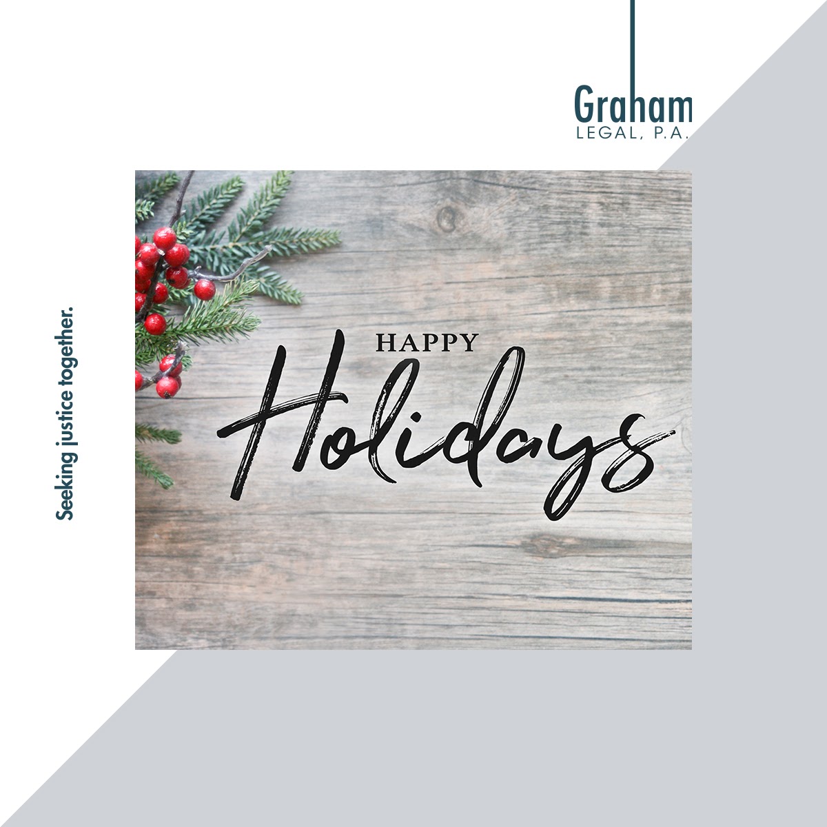 GrahamLegalPA's tweet image. The offices of #GrahamLegal, P.A would like to wish you a very #happy and #safe #holiday season!