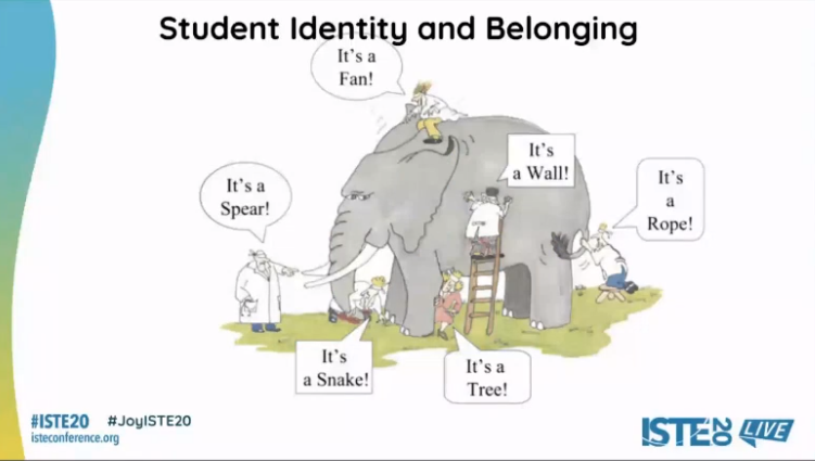 ELON_COMMExp's tweet photo. We each see the world through the lens of our own experience and identity. Let's remember that we may need to take a step or two back to get the full picture and understand other perspectives. #ISTE20 Thanks to @KerryHawk02 for sharing this thought-provoking image. https://t.co/OqgQPGujHs