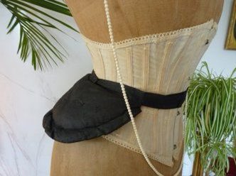 from there, skirts began to grow again, but only in the back: thus, the second bustle era was born. and within a few years, the bustle faded away again into smaller and smaller bustle pads in the 1890s.