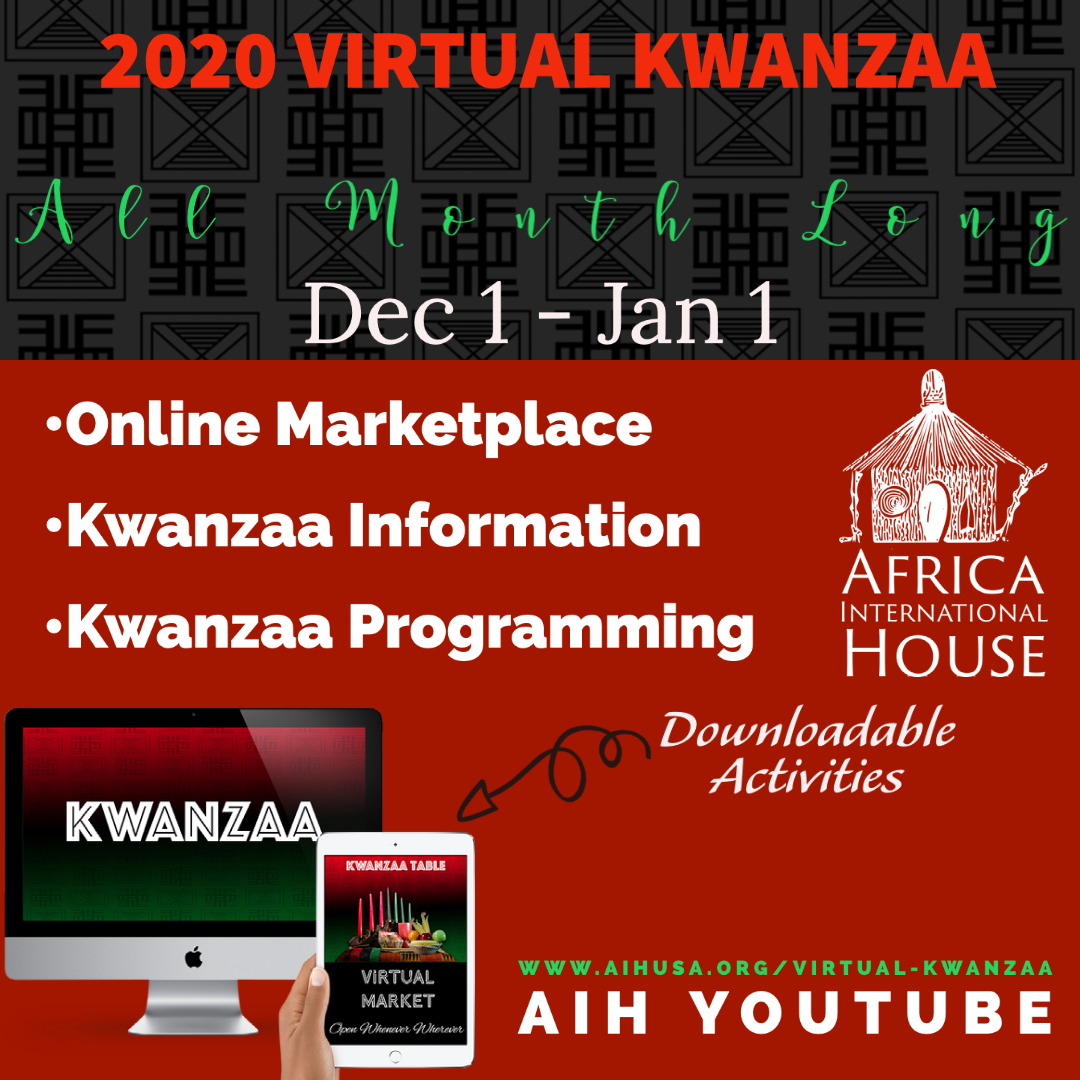 The 2020 Virtual Kwanzaa Market is now open!
Online programming schedule coming soon.
aihusa.org/virtual-kwanzaa