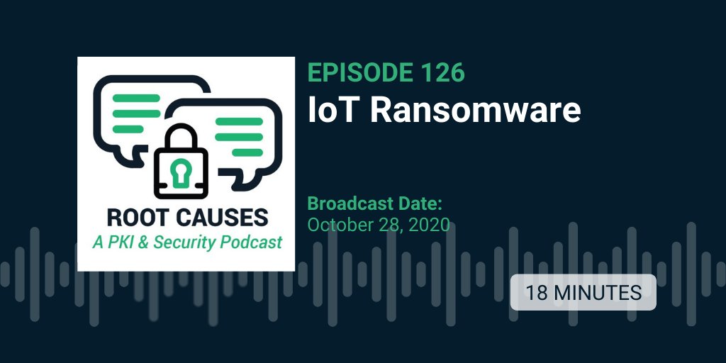 Episode 126: IoT Ransomware | Our #pocast hosts are joined by <a href="/GrauAlan/">Alan Grau</a> to discuss new research on how #ransomware attacks could be launched against #IoT devices sectigo.com/resource-libra…
