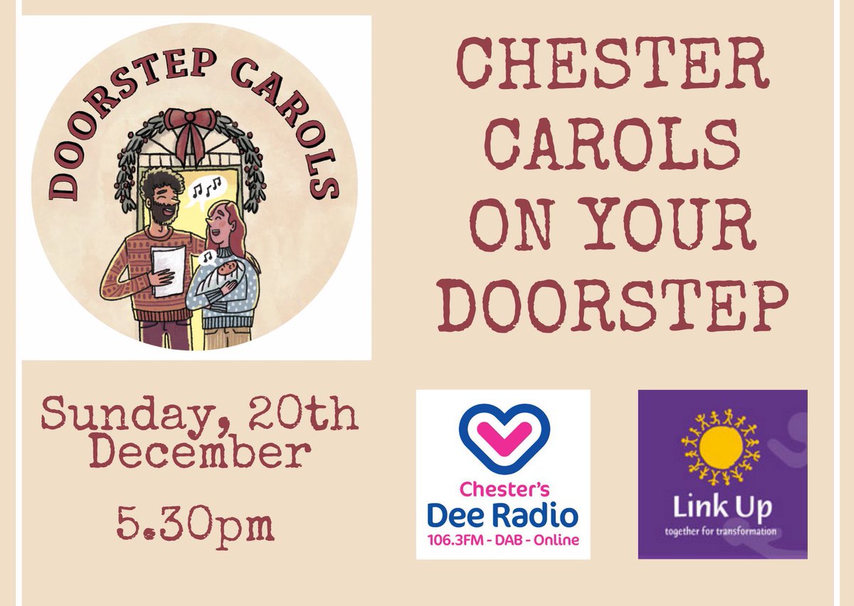 We are looking forward to this opportunity for the whole city of <a href="/ShitChester/">nearly 13 years of Shitchester</a> to take part in a sing along with your neighbours  <a href="/DoorstepCarols/">Carols on the Doorstep</a> Thanks to <a href="/Dee1063/">Chester's Dee Radio</a> for partnering and playing the carols from 5.30pm Sunday 20 December #hope #comfortandjoy #SharetheLight