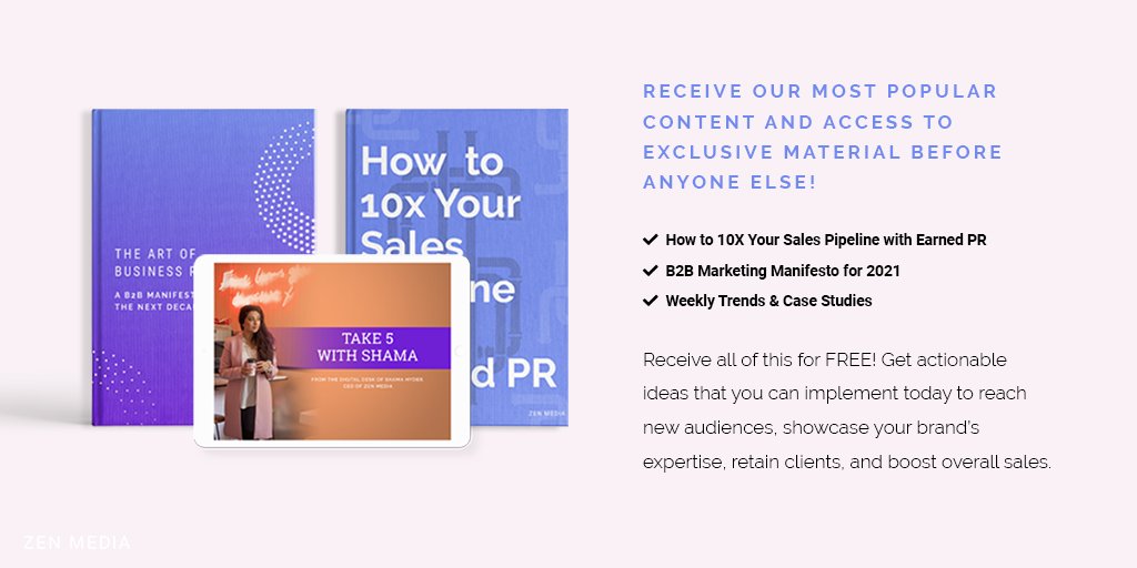 WeAreZenMedia's tweet image. Take 5 with Shama every week for the BEST content in…

👉🏼 #marketingtips 
👉🏼 #technologyadvice
👉🏼 #pr

And the best part is that you get to receive this all for free! Click the link to #signup with your #email today!
➡️ shor.by/DEC1-ZEN-TW ⬅️