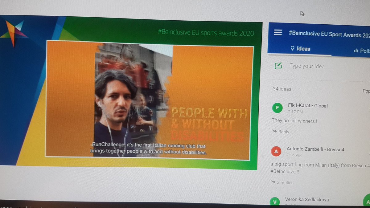 SCLBerlin's tweet photo. It is great to keep fingers crossed for our former @EuSport -projectpartner in #LEPYTER, playmore Milano, for the 2020 #Beinclusive EU sports award.
#runchallenge is a great inclusive idea that we want to bring to #Berlin.
Congrats to this years winners!
#UANsport https://t.co/NEH6KbmKjI